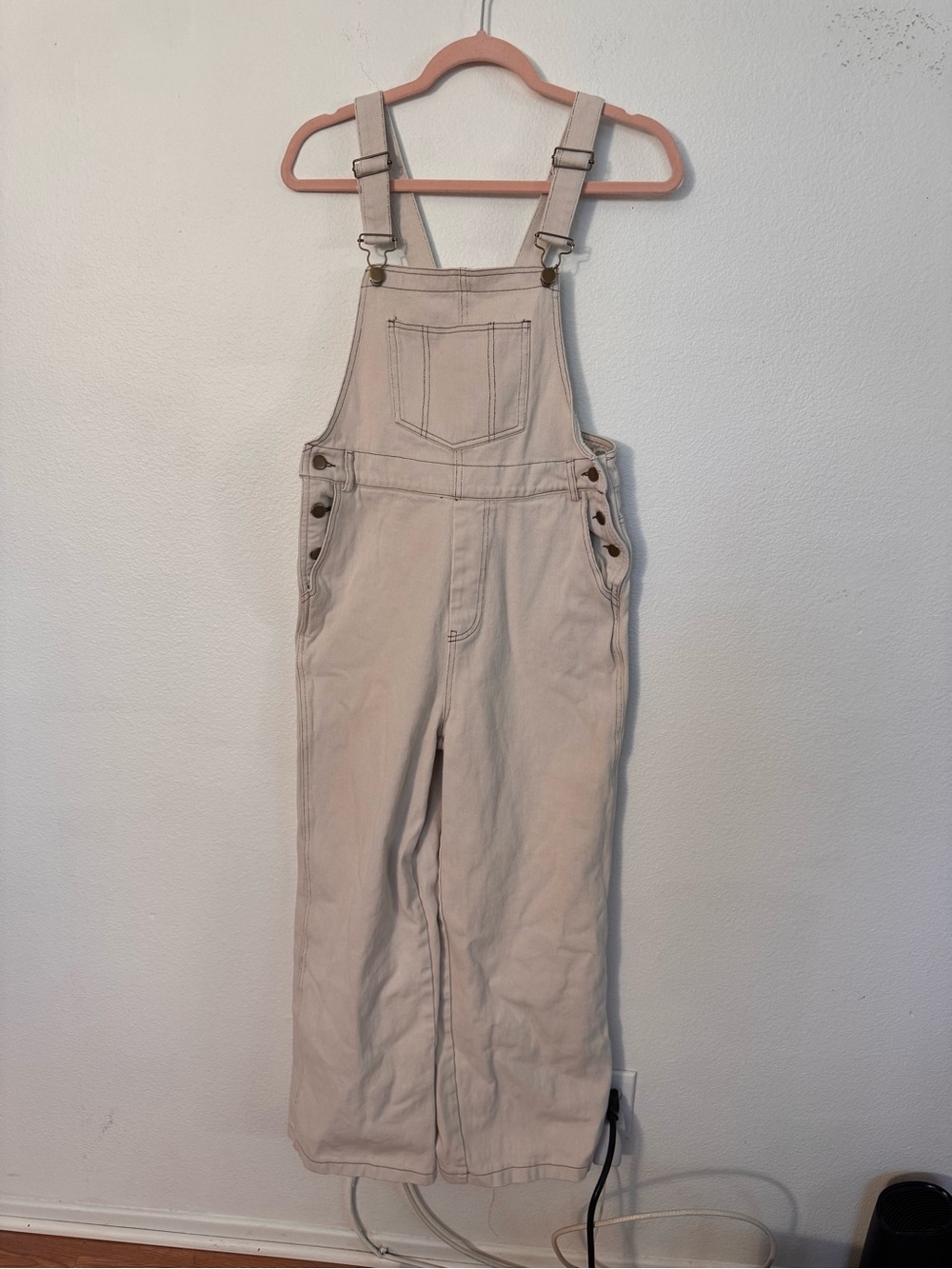 Papermoon Cream Utility Overalls with Front Bib